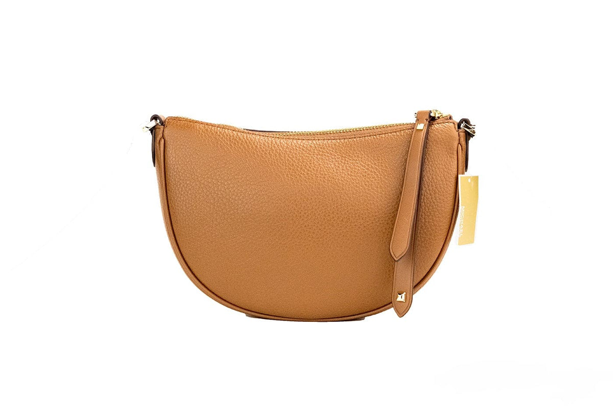 Sac à main Michael Kors Dover Small Luggage en cuir grainé demi-lune à bandoulière