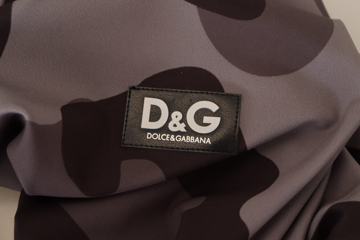 Traje de baño de neopreno con estampado gris Elite para hombre de Dolce &amp; Gabbana