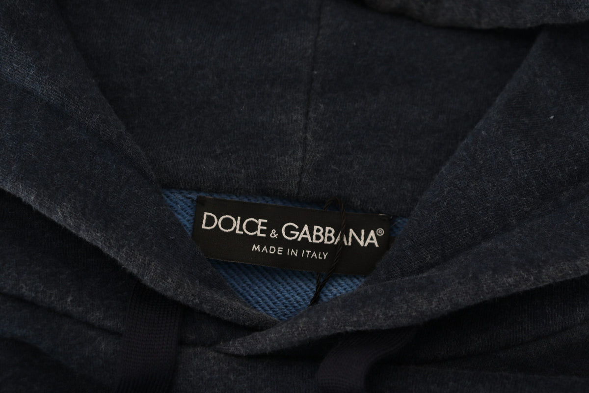 Suéter elegante de algodón azul oscuro de Dolce &amp; Gabbana