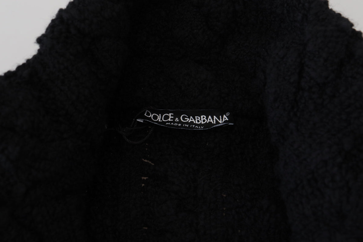 Dolce & Gabbana Elegant Black Wool-Cashmere Blend Cardigan