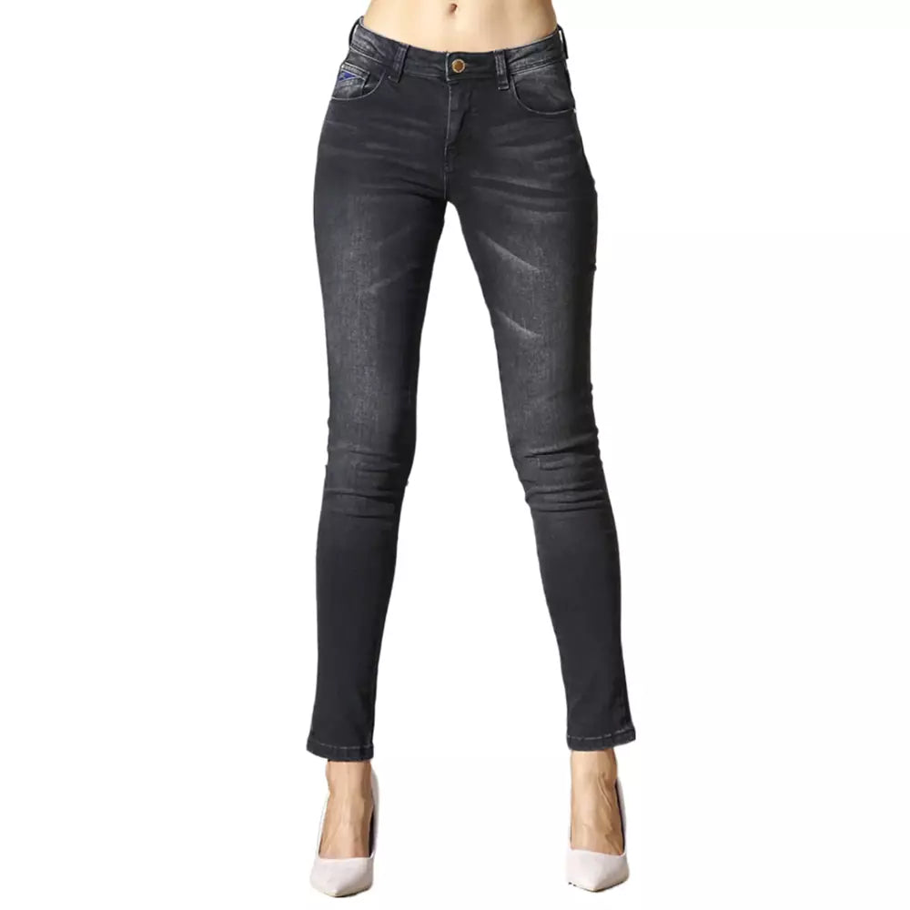 Jean skinny taille moyenne noir Yes Zee Chic