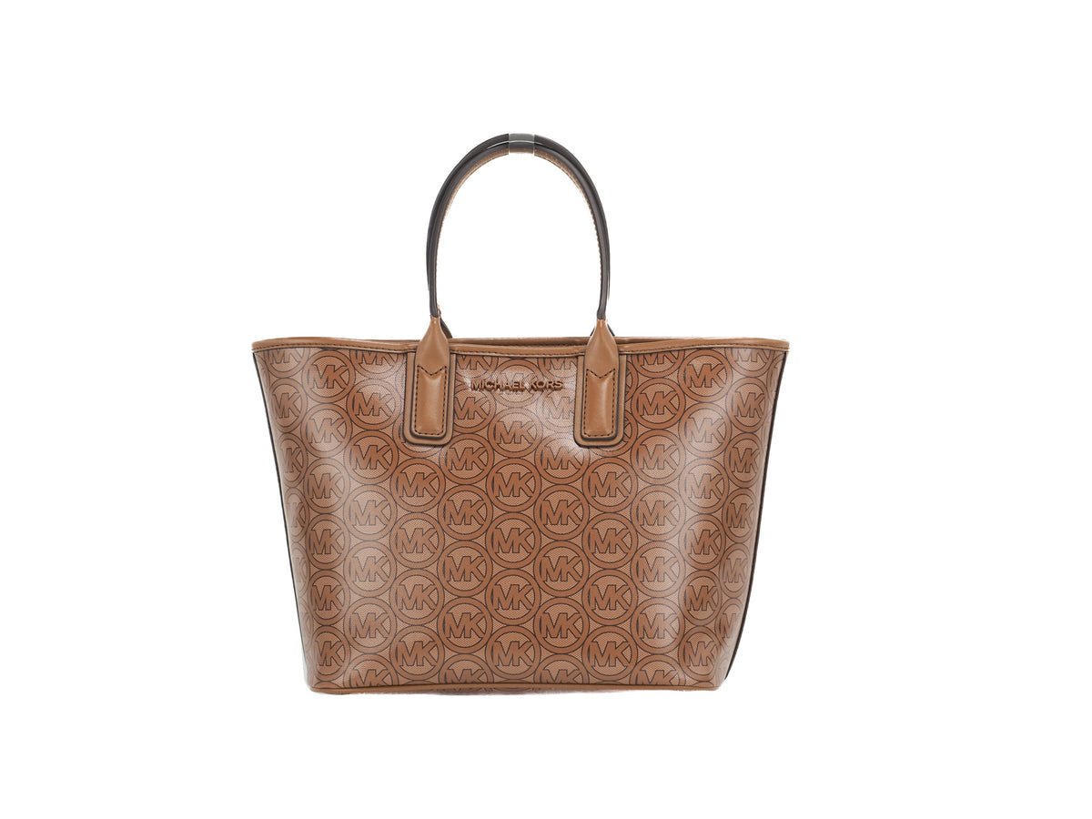 Sac à main fourre-tout Michael Kors Jodie en polyester recyclé avec logo Jacquard de petite taille Marron