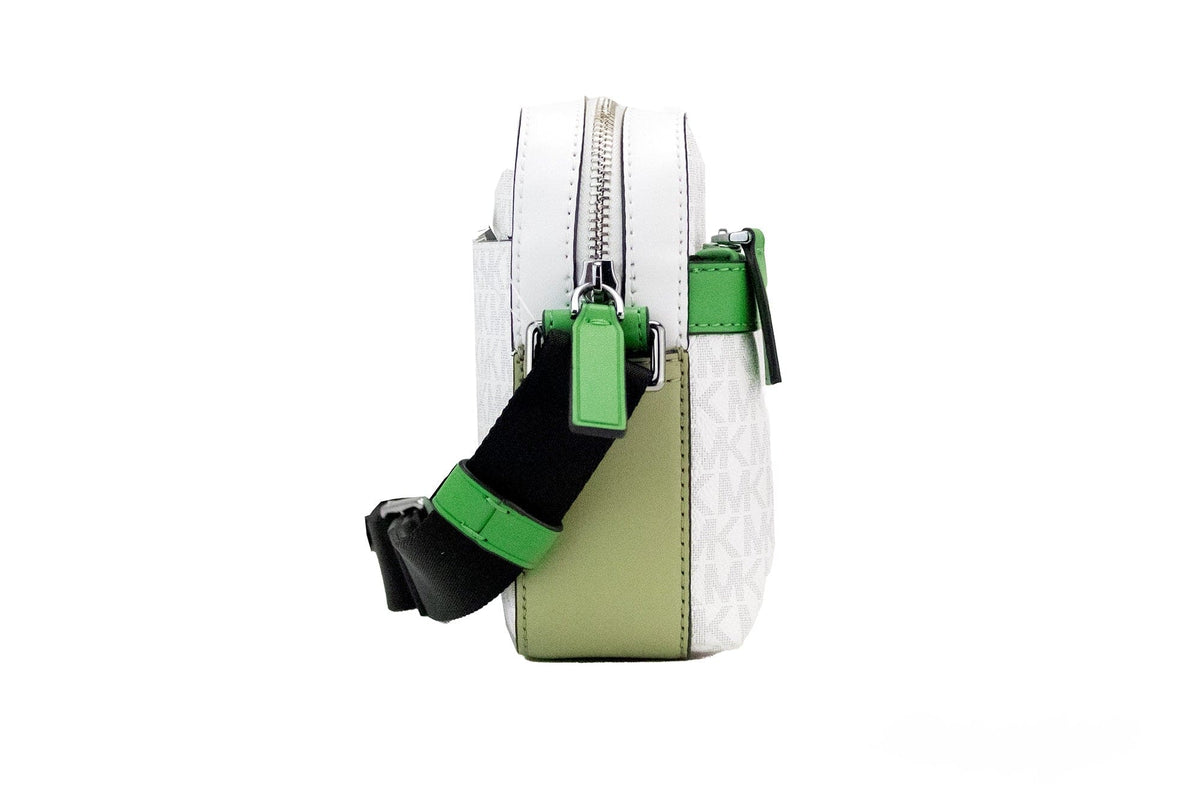 Bolso bandolera utilitario pequeño Cooper de Michael Kors con diseño de palmeras en PVC en blanco brillante