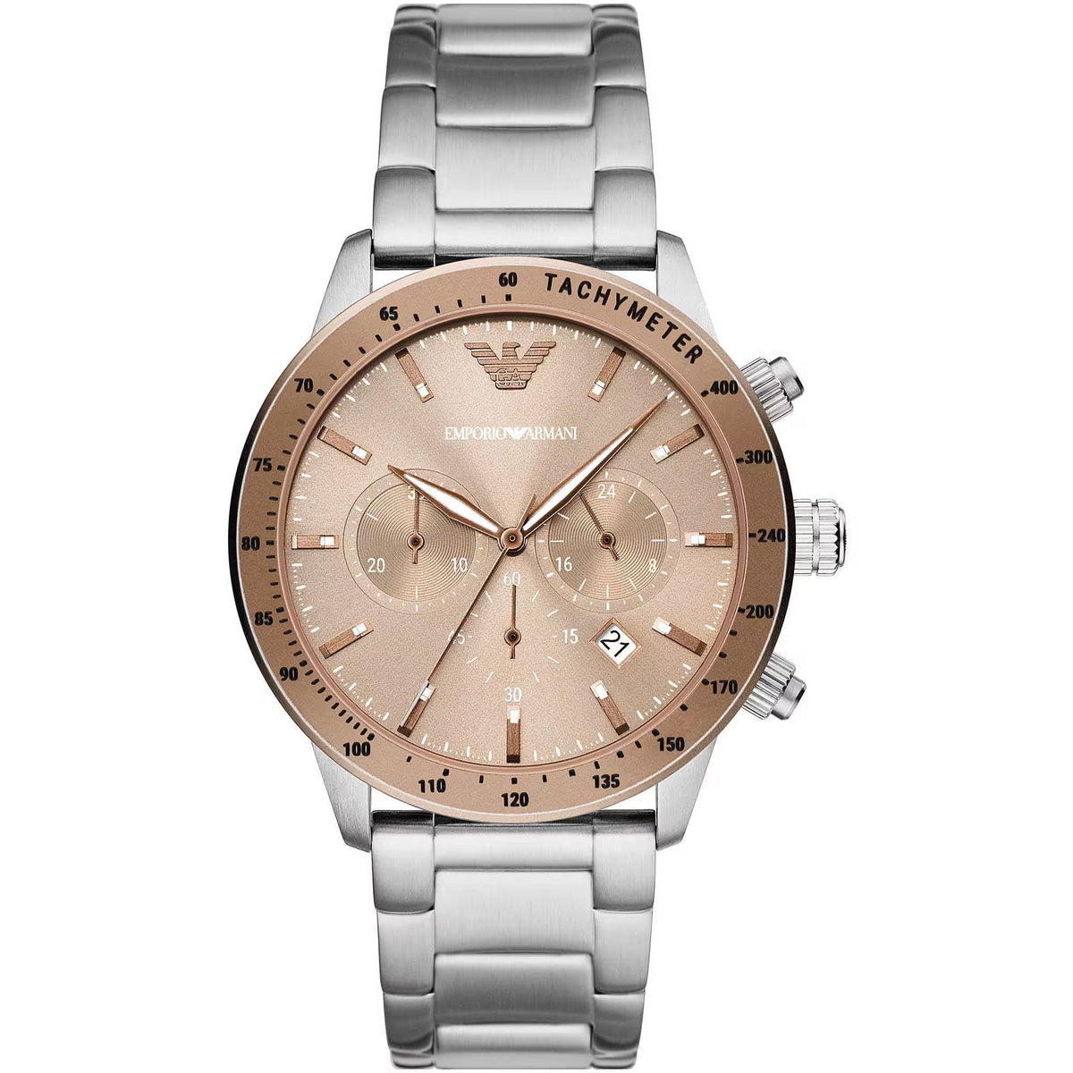 Montre chronographe classique en acier pour homme Emporio Armani