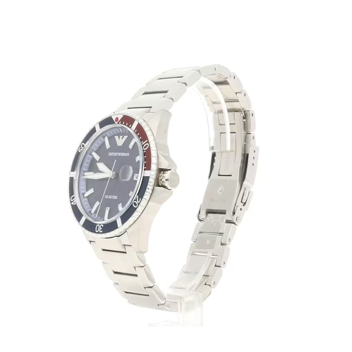 Montre à quartz élégante en acier pour homme Emporio Armani – Cadran bleu océan