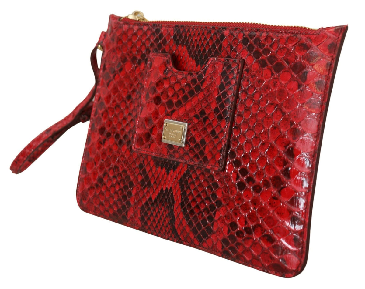 Pochette élégante en cuir rouge Ayers Snake de Dolce &amp; Gabbana