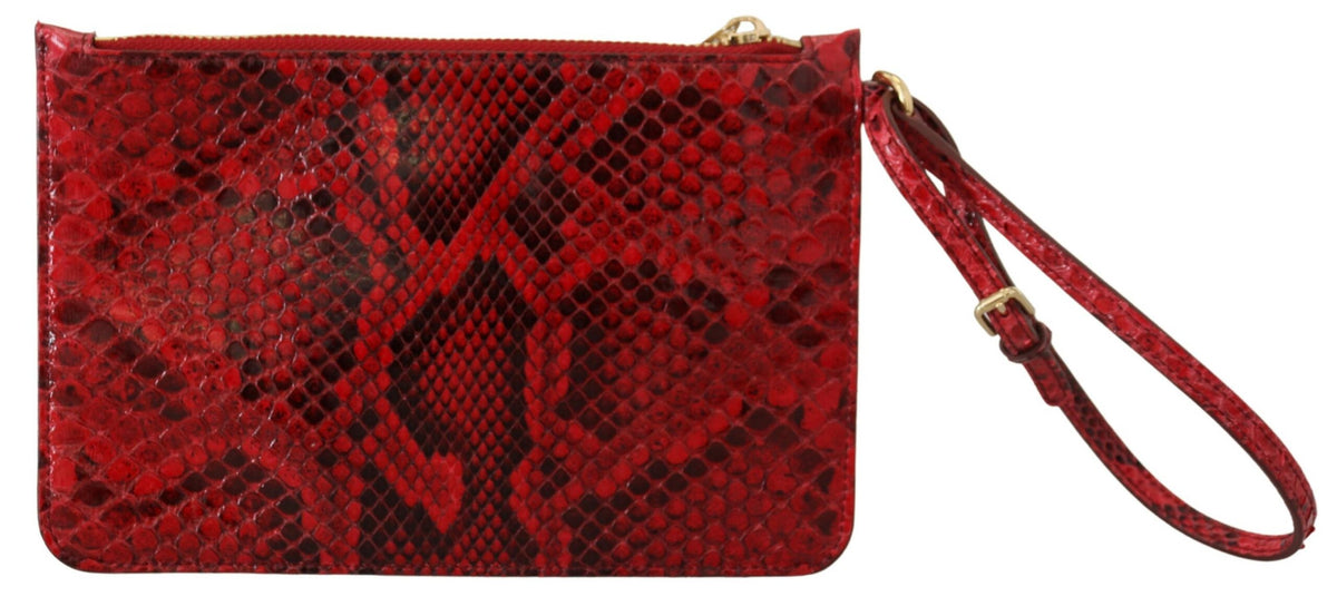 Elegante clutch Ayers Snake de piel roja de Dolce &amp; Gabbana