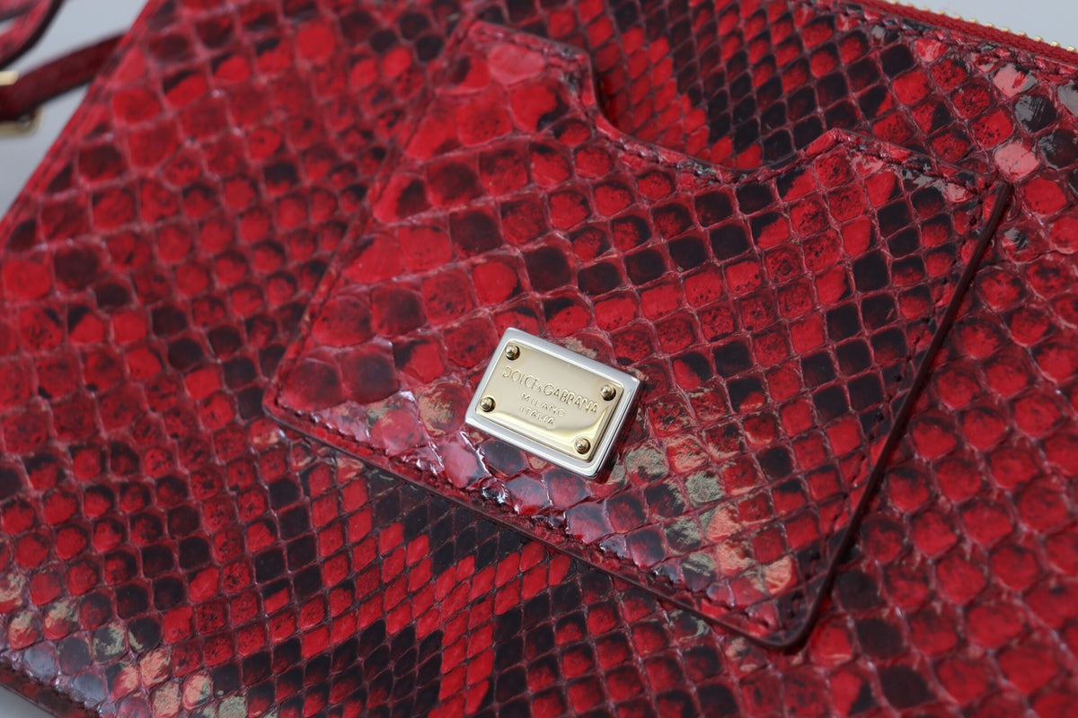 Elegante clutch Ayers Snake de piel roja de Dolce &amp; Gabbana