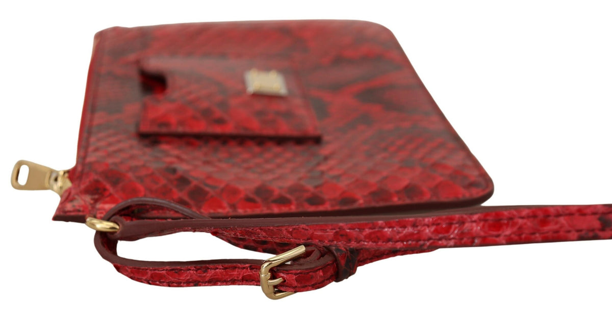 Pochette élégante en cuir rouge Ayers Snake de Dolce &amp; Gabbana