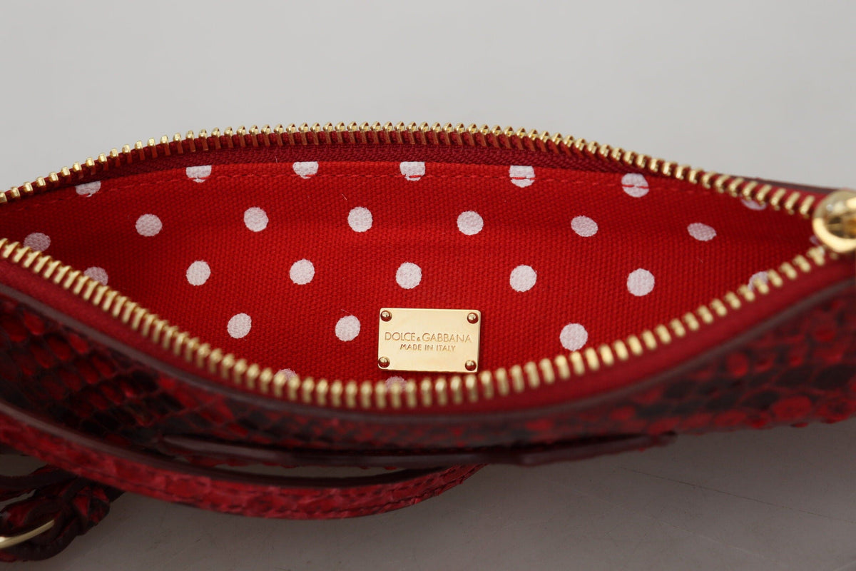 Elegante clutch Ayers Snake de piel roja de Dolce &amp; Gabbana