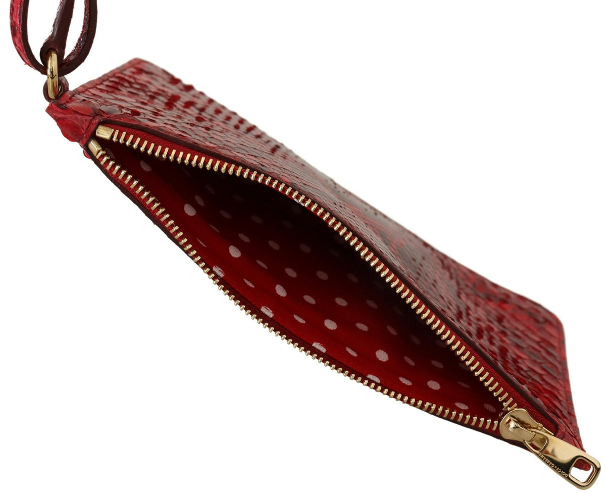 Elegante clutch Ayers Snake de piel roja de Dolce &amp; Gabbana