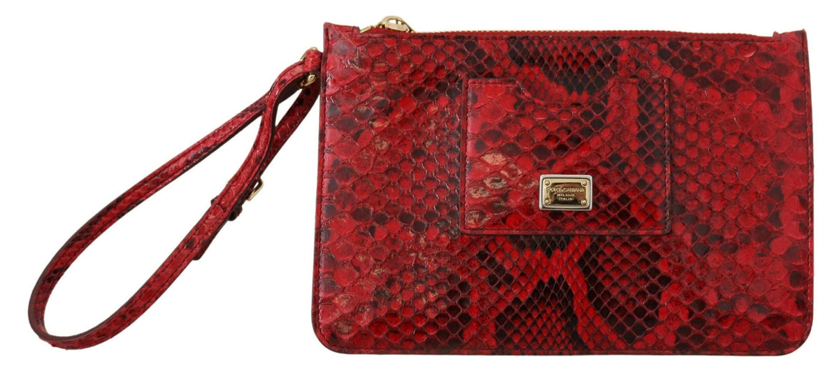 Pochette élégante en cuir rouge Ayers Snake de Dolce &amp; Gabbana