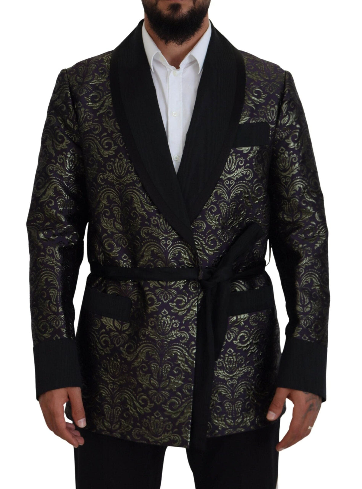 Veste-robe en jacquard doré Dolce &amp; Gabbana