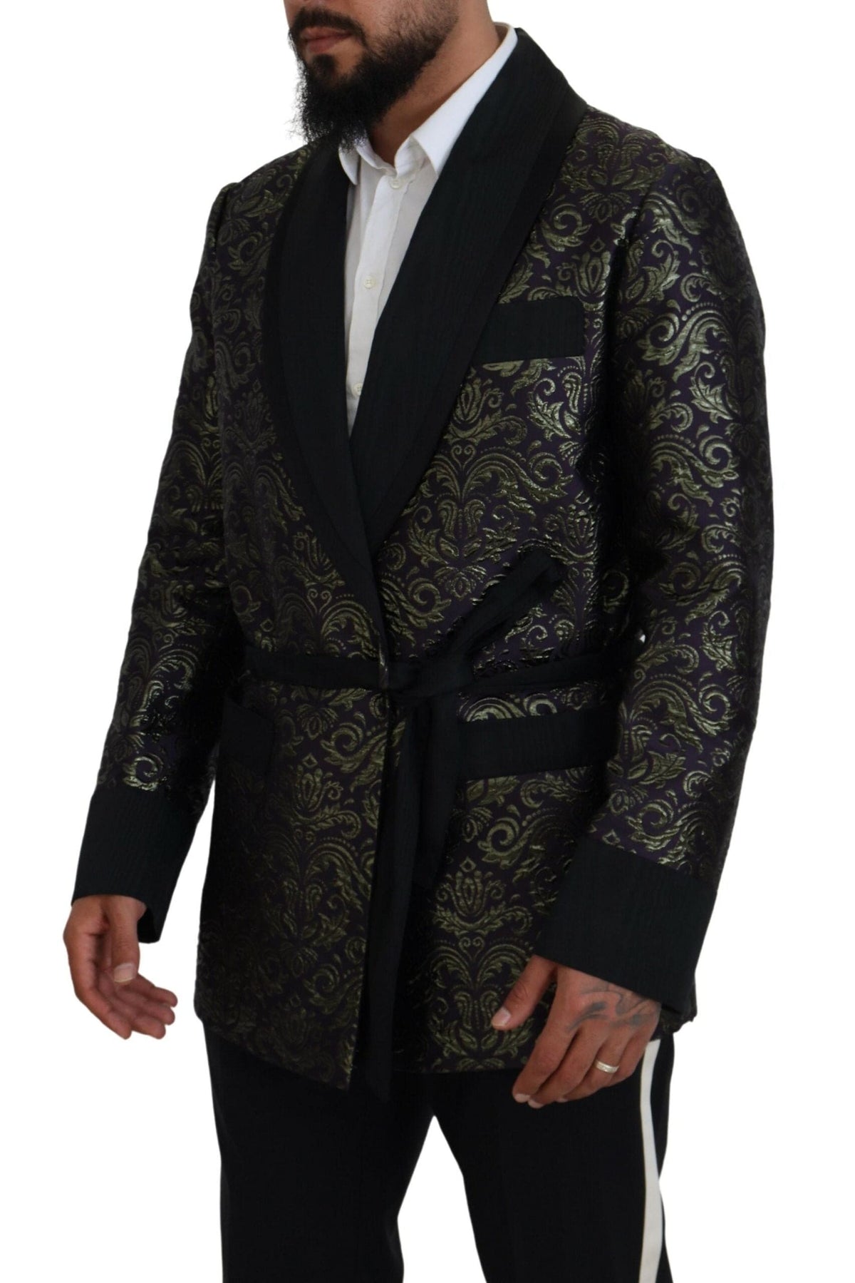 Veste-robe en jacquard doré Dolce &amp; Gabbana