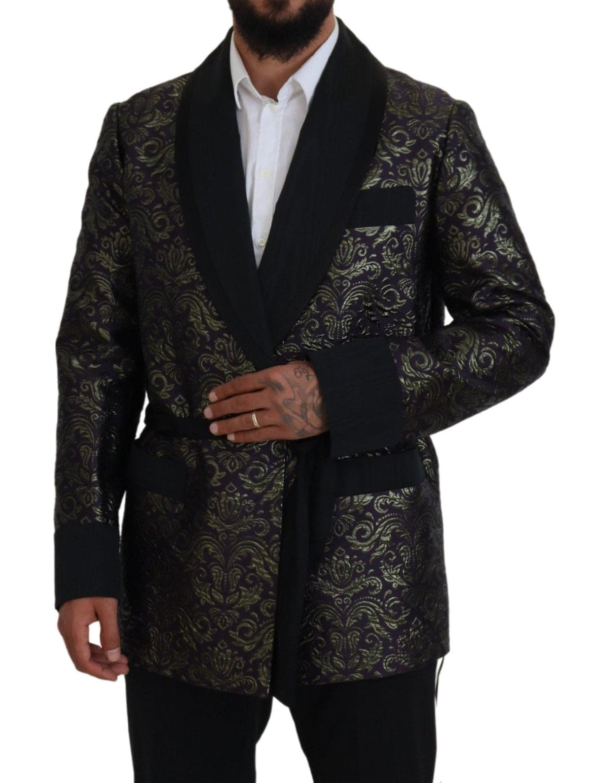 Veste-robe en jacquard doré Dolce &amp; Gabbana