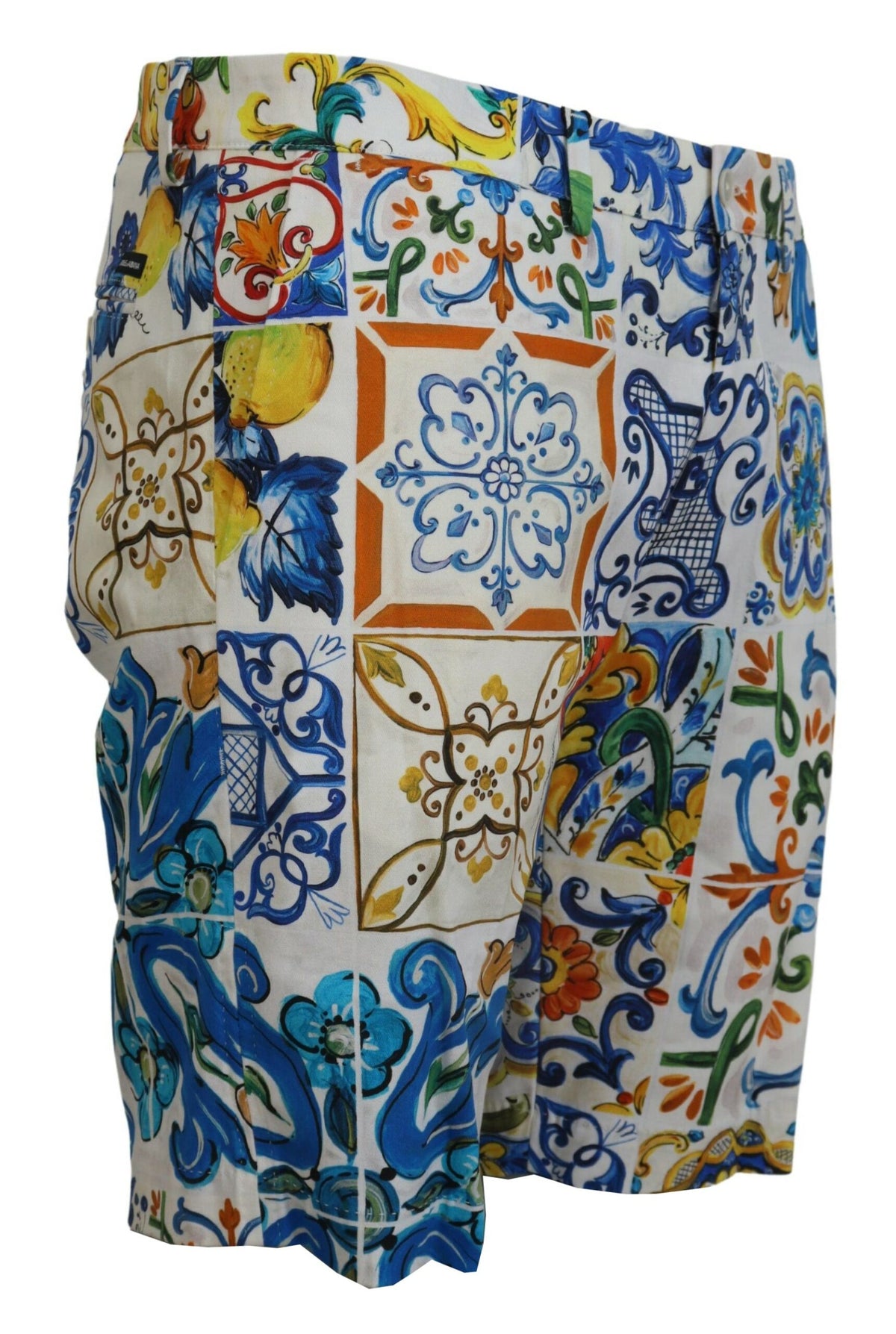 Pantalones cortos chinos casuales con estampado de mayólica de Dolce &amp; Gabbana