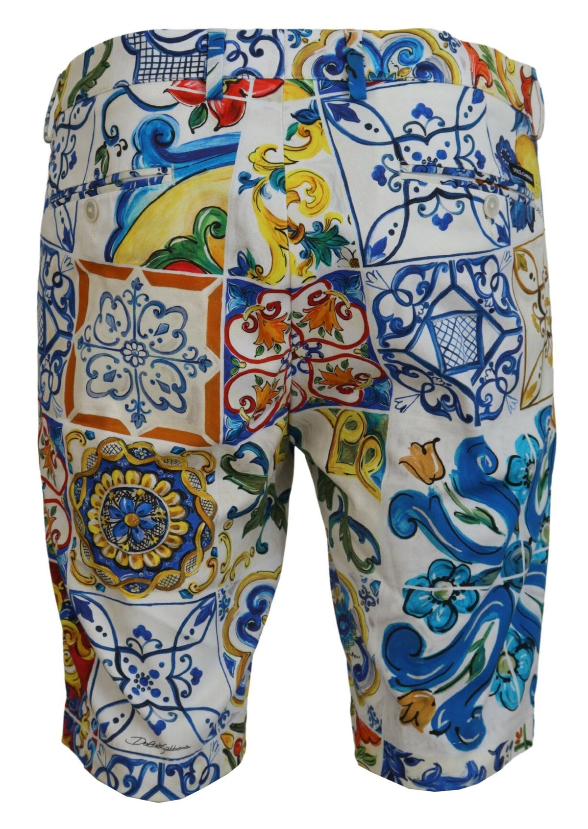 Pantalon chino décontracté à imprimé majolique Dolce &amp; Gabbana