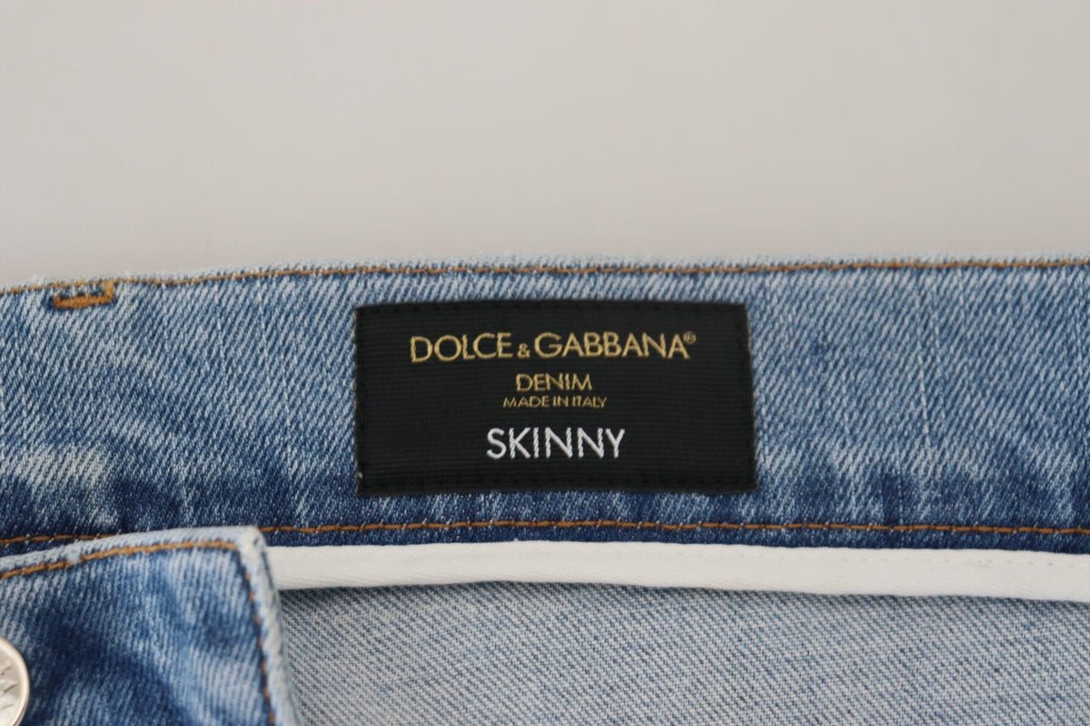 Pantalon en denim bleu clair élégant coupe slim Dolce &amp; Gabbana