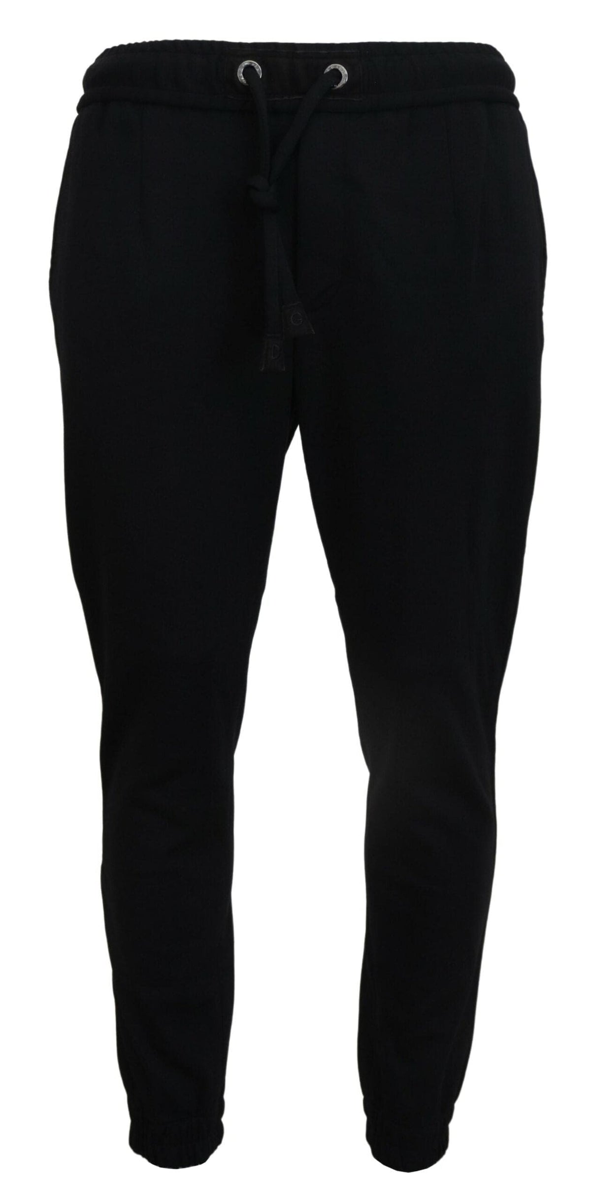 Pantalon de survêtement en laine mélangée noire élégante Dolce &amp; Gabbana