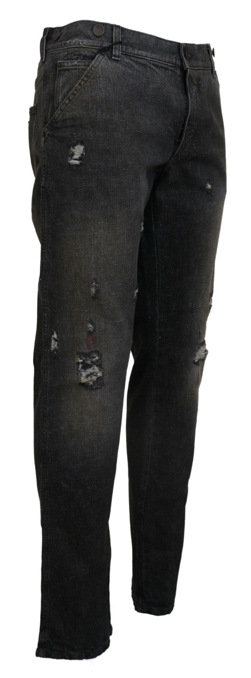 Pantalon en denim gris exquis Dolce &amp; Gabbana pour le gentleman moderne