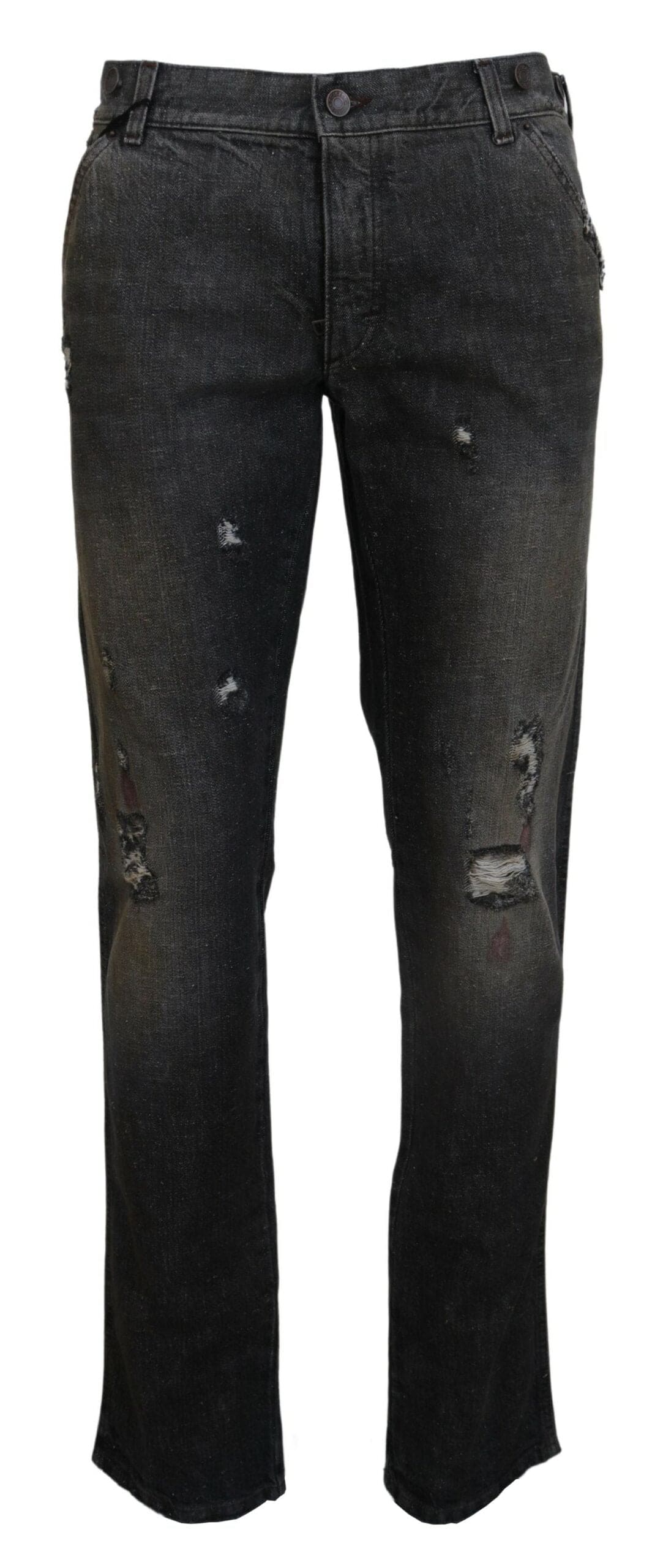 Pantalon en denim gris exquis Dolce &amp; Gabbana pour le gentleman moderne