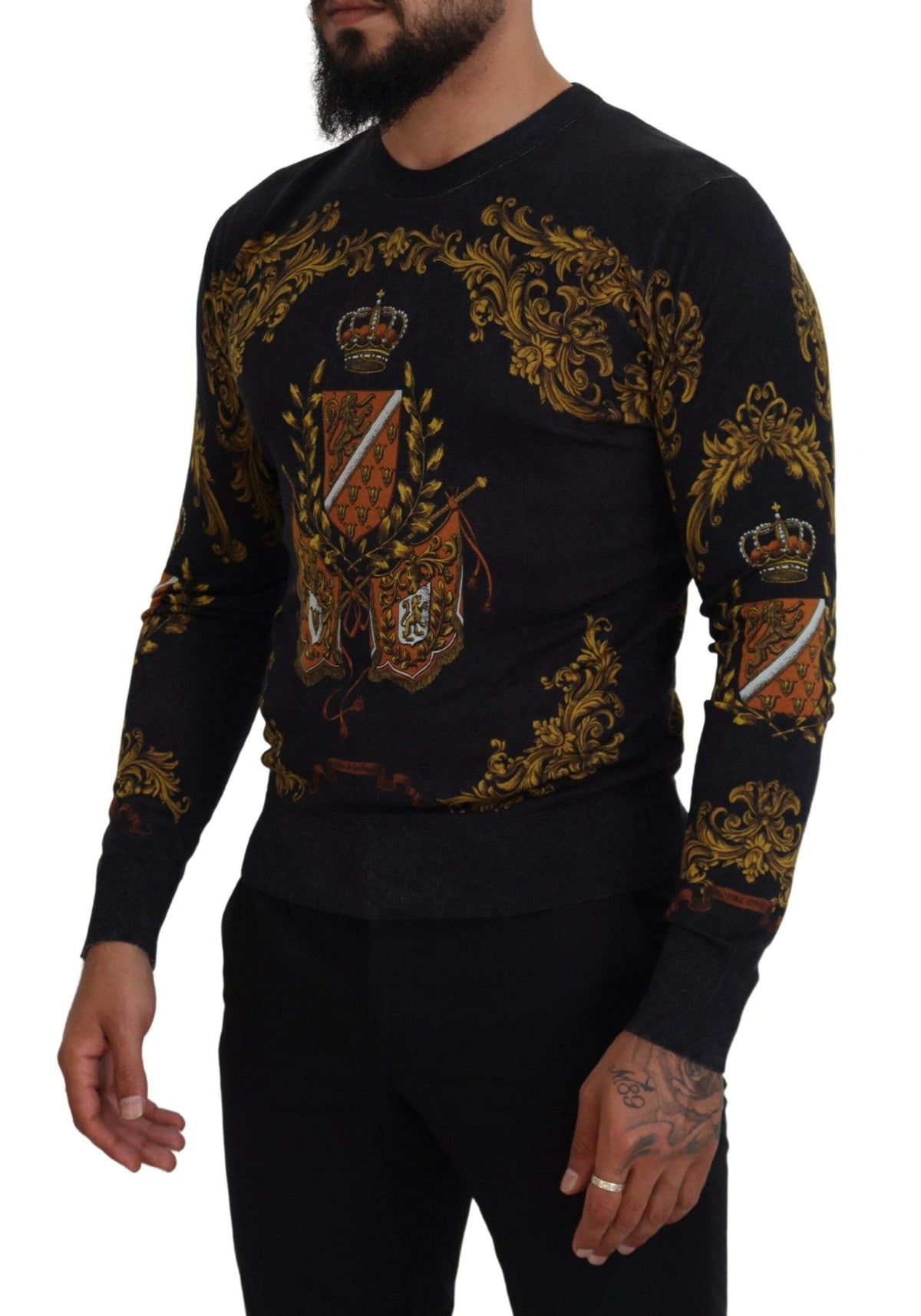 Pull en soie à motif médaille baroque Dolce &amp; Gabbana