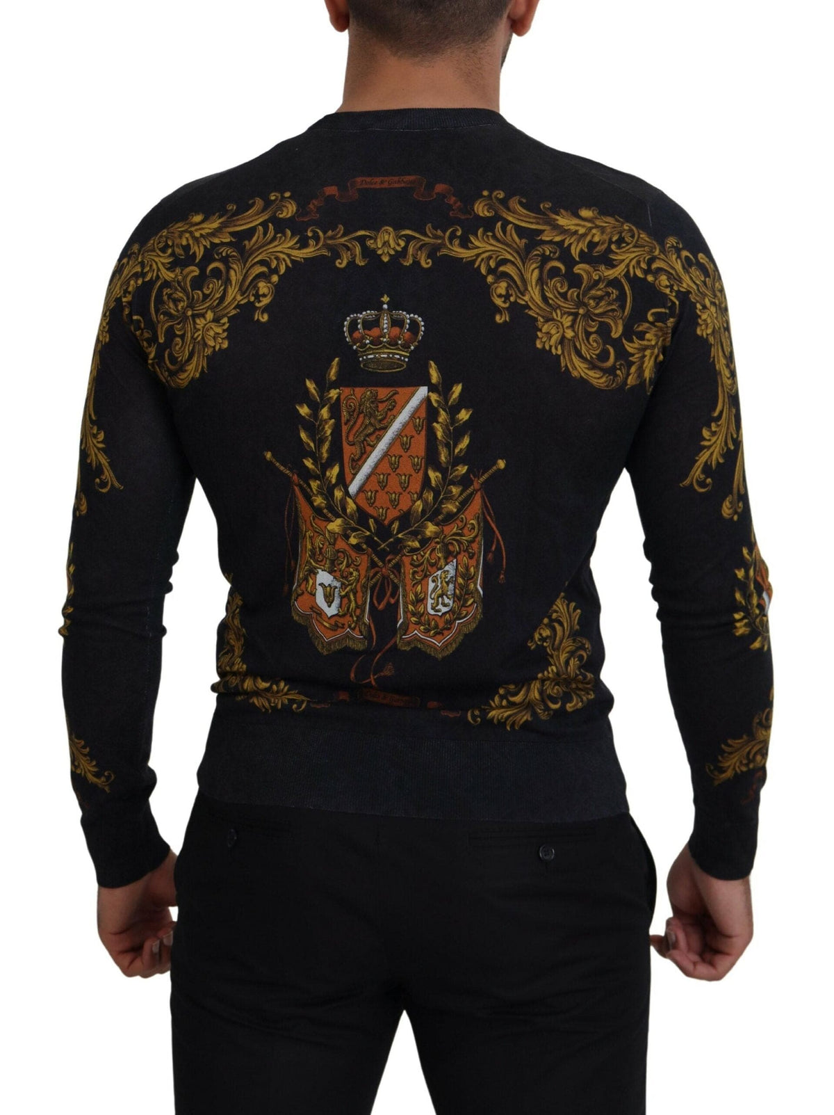 Pull en soie à motif médaille baroque Dolce &amp; Gabbana