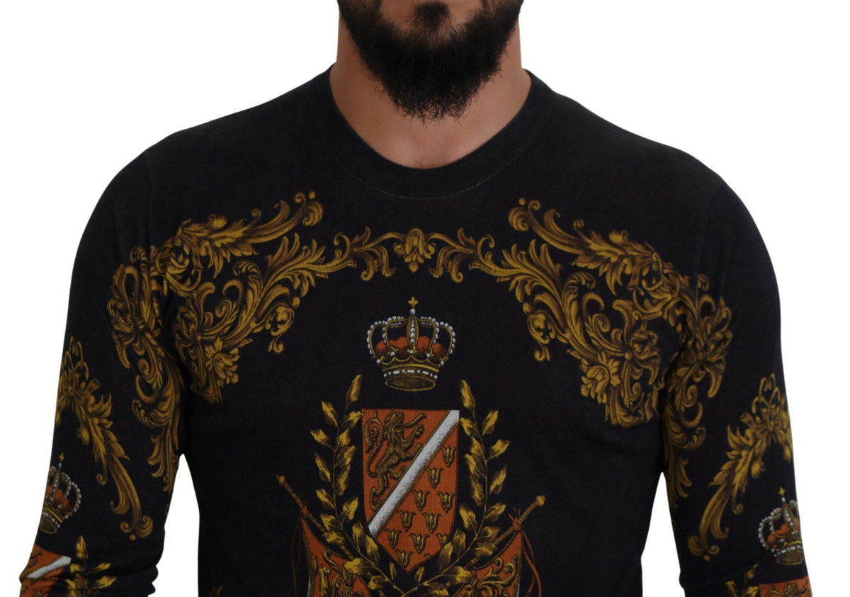 Dolce & Gabbana Baroque Medal Motive Silk Sweater