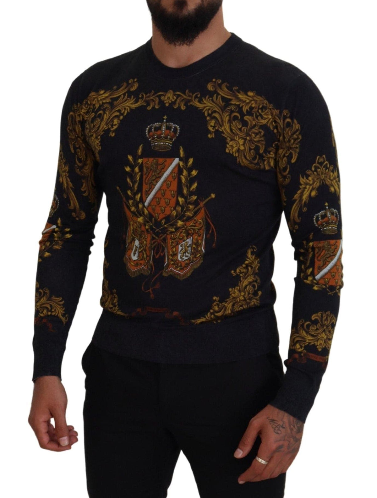 Pull en soie à motif médaille baroque Dolce &amp; Gabbana