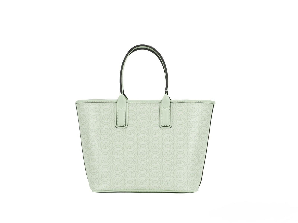 Sac à main fourre-tout Michael Kors Jodie en polyester recyclé avec logo Jacquard de petite taille, vert atome