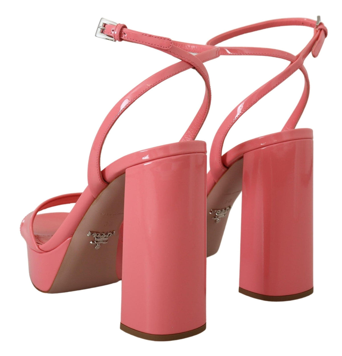 Sandalias con plataforma de charol rosa chic de Prada