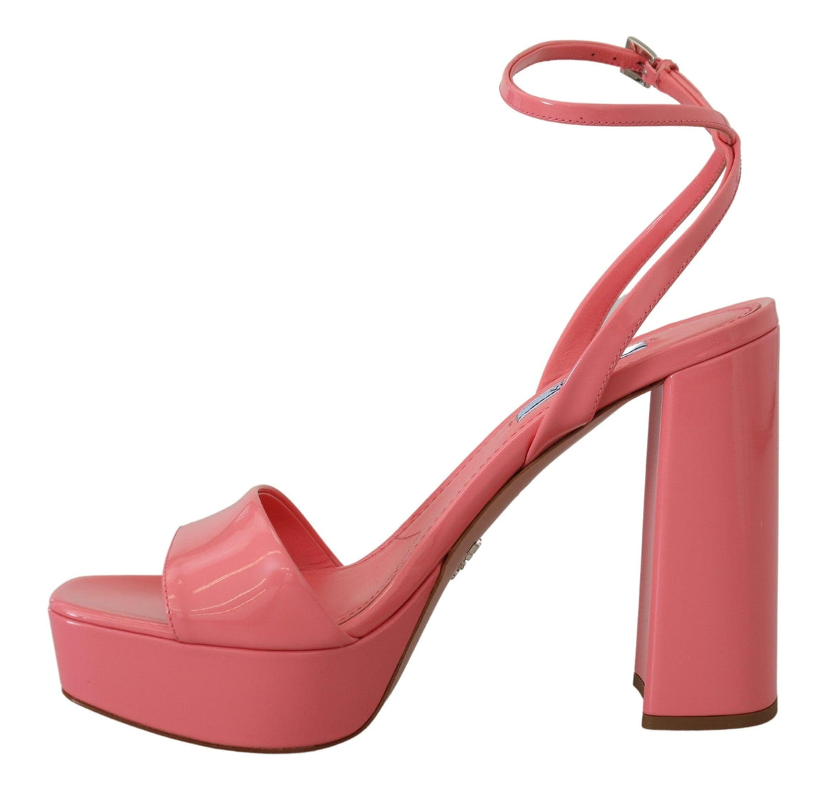 Sandalias con plataforma de charol rosa chic de Prada