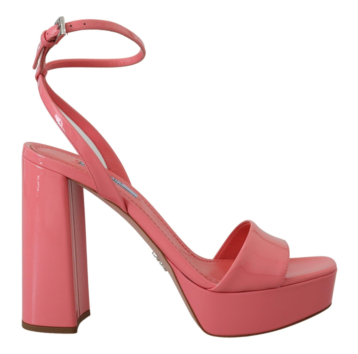 Sandalias con plataforma de charol rosa chic de Prada