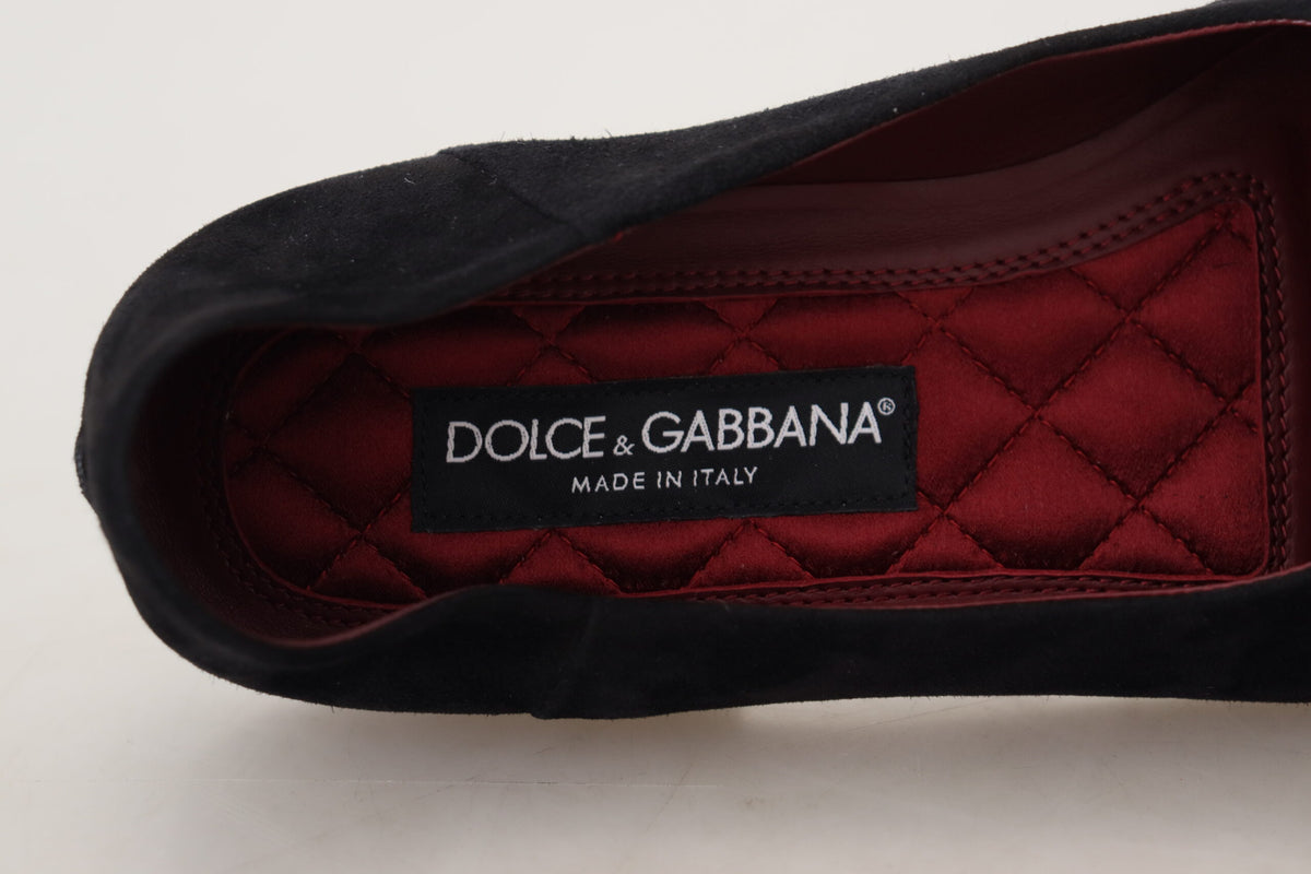 Mocasines con lentejuelas de cristal en dorado y negro de Dolce &amp; Gabbana