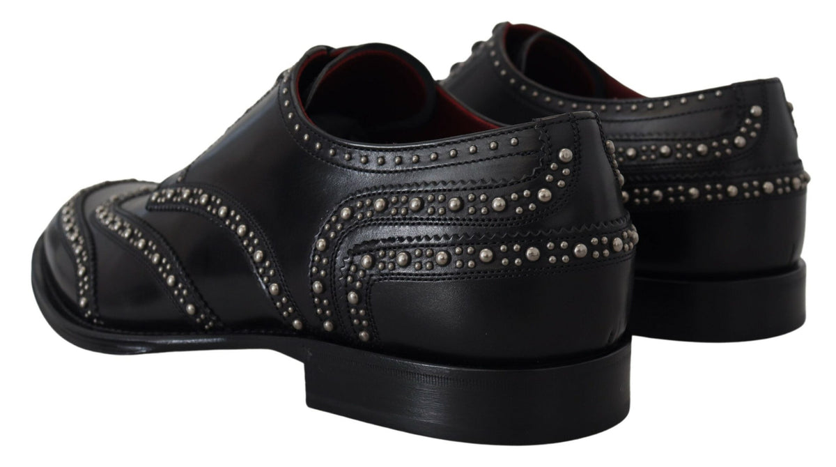 Chaussures Derby noires élégantes à clous Dolce &amp; Gabbana