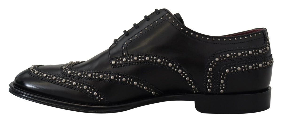 Chaussures Derby noires élégantes à clous Dolce &amp; Gabbana