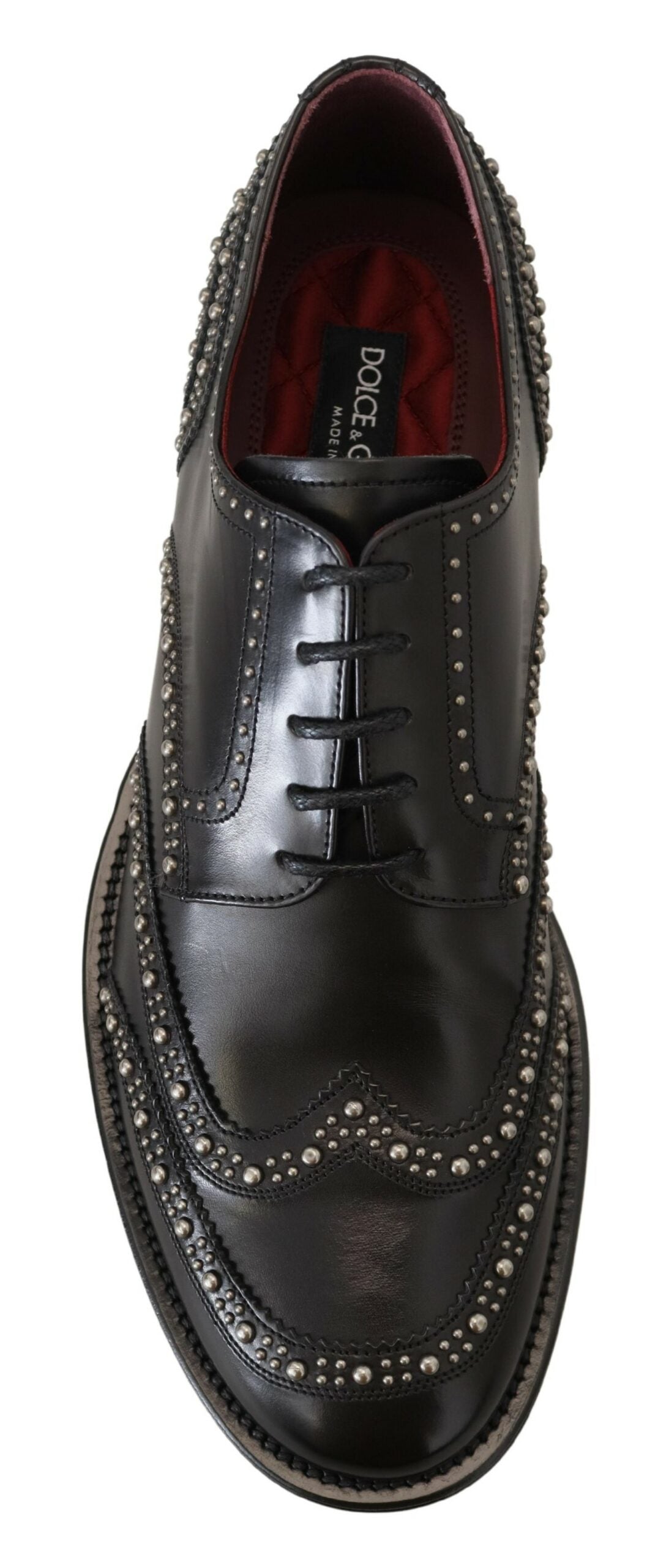 Elegantes zapatos Derby negros con tachuelas de Dolce &amp; Gabbana