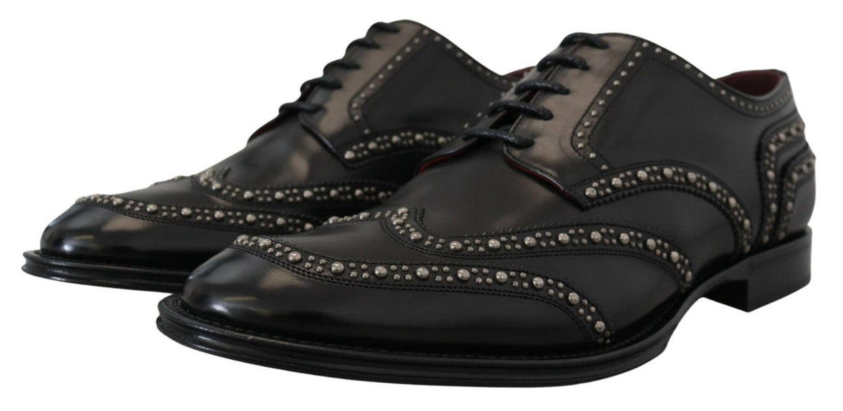 Elegantes zapatos Derby negros con tachuelas de Dolce &amp; Gabbana