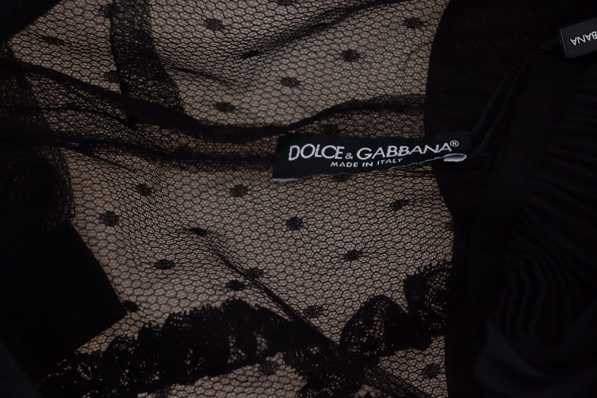 Robe courte trapèze élégante à détails en dentelle Dolce &amp; Gabbana