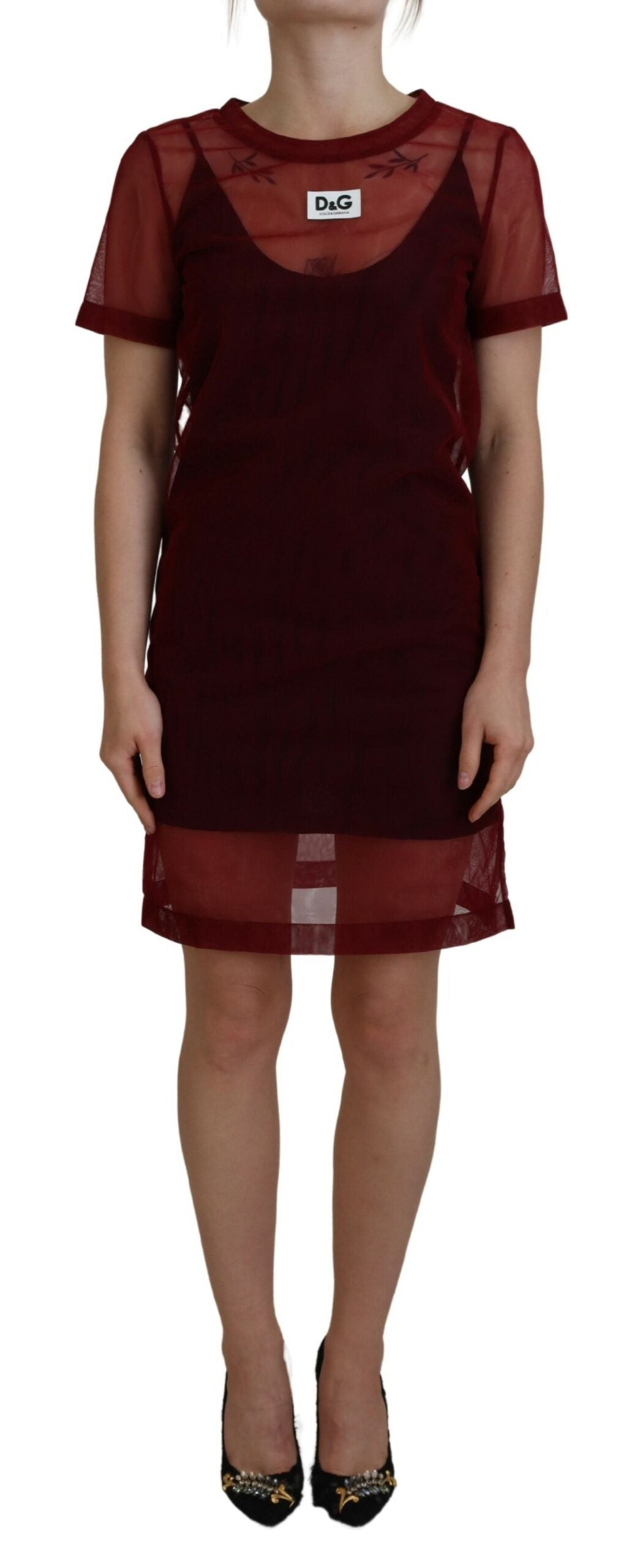 Robe fourreau courte bordeaux Dolce &amp; Gabbana - L'élégance italienne