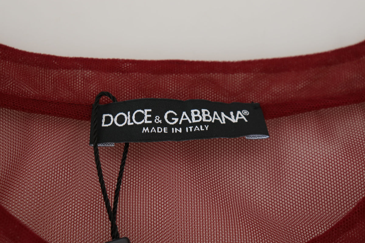 Vestido recto mini burdeos de Dolce &amp; Gabbana: elegancia italiana