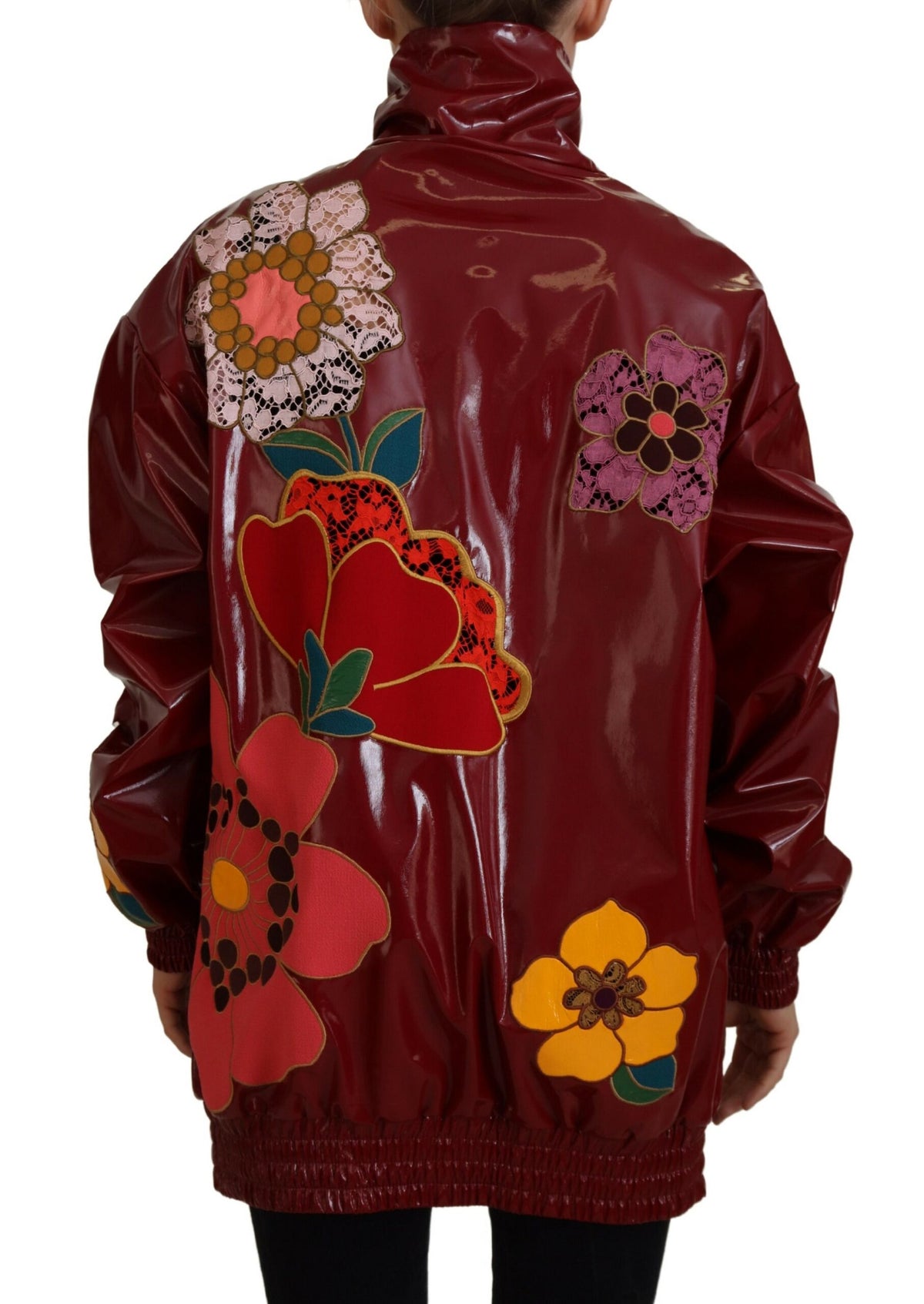 Veste de luxe fleurie bordeaux Dolce &amp; Gabbana