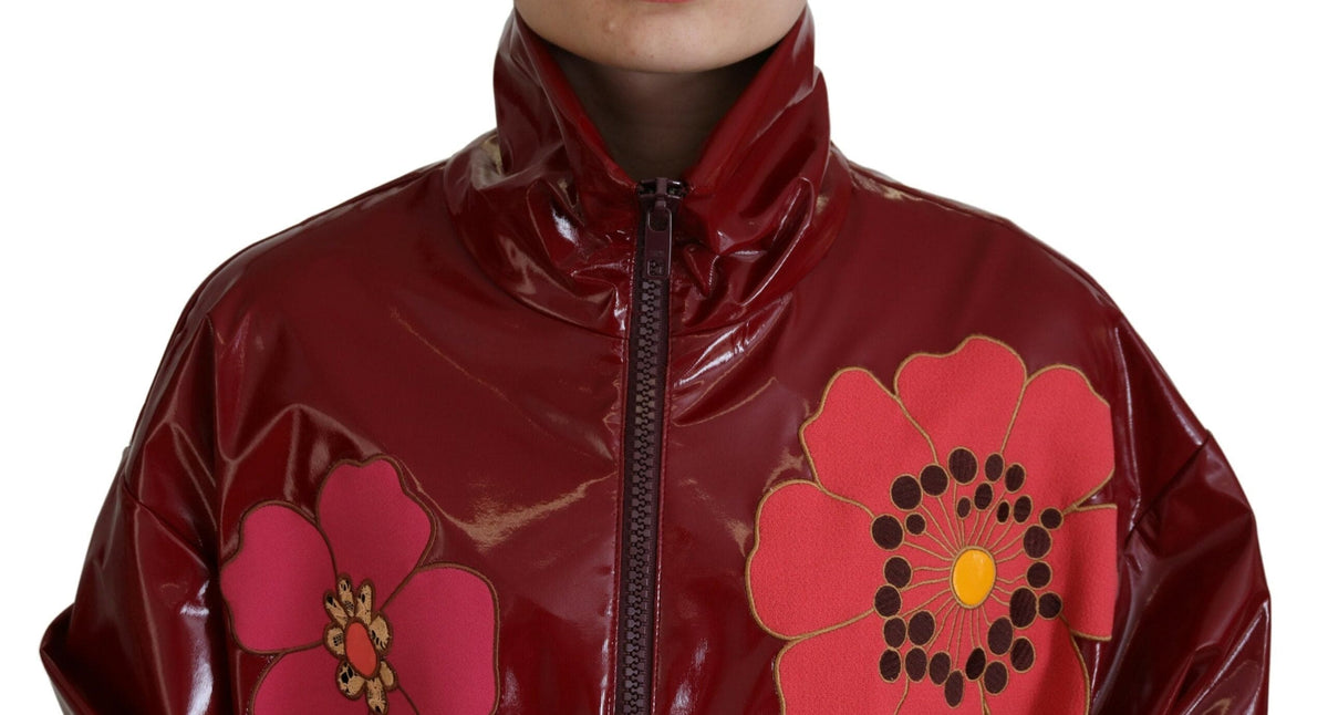 Veste de luxe fleurie bordeaux Dolce &amp; Gabbana