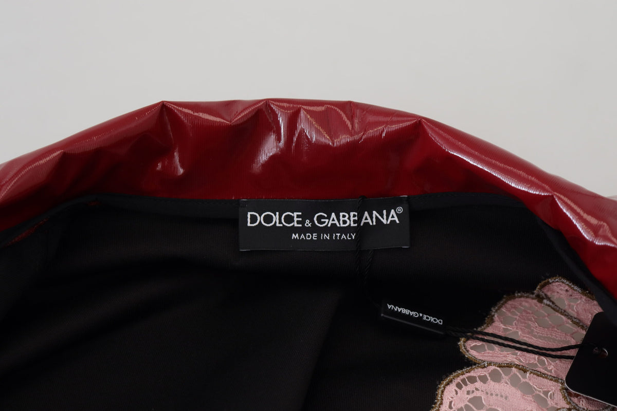 Veste de luxe fleurie bordeaux Dolce &amp; Gabbana