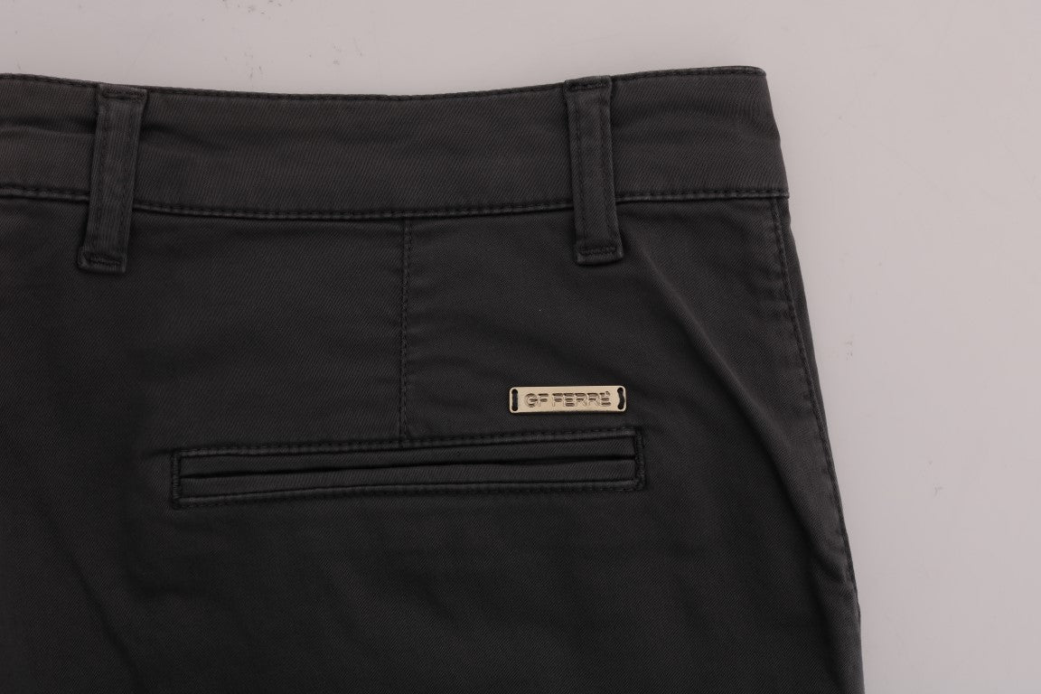 Pantalones de algodón gris elegantes y ajustados de GF Ferre