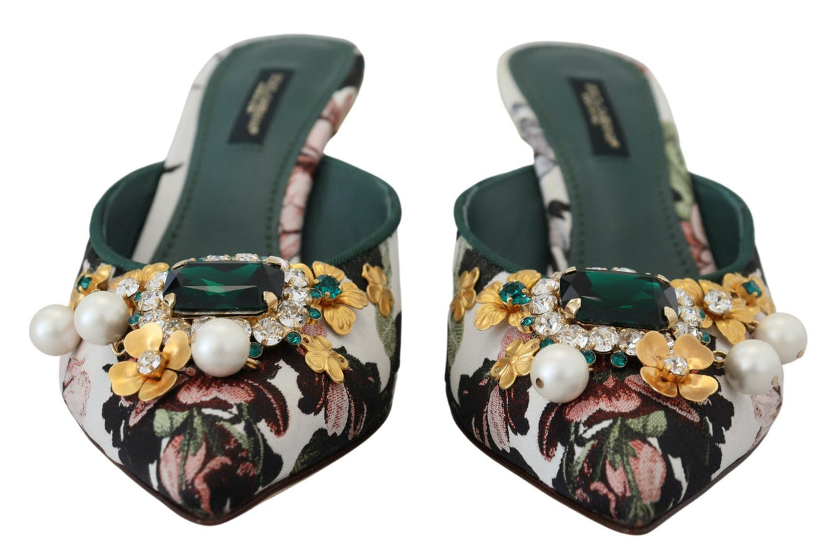 Sandales plates de luxe multicolores Dolce &amp; Gabbana