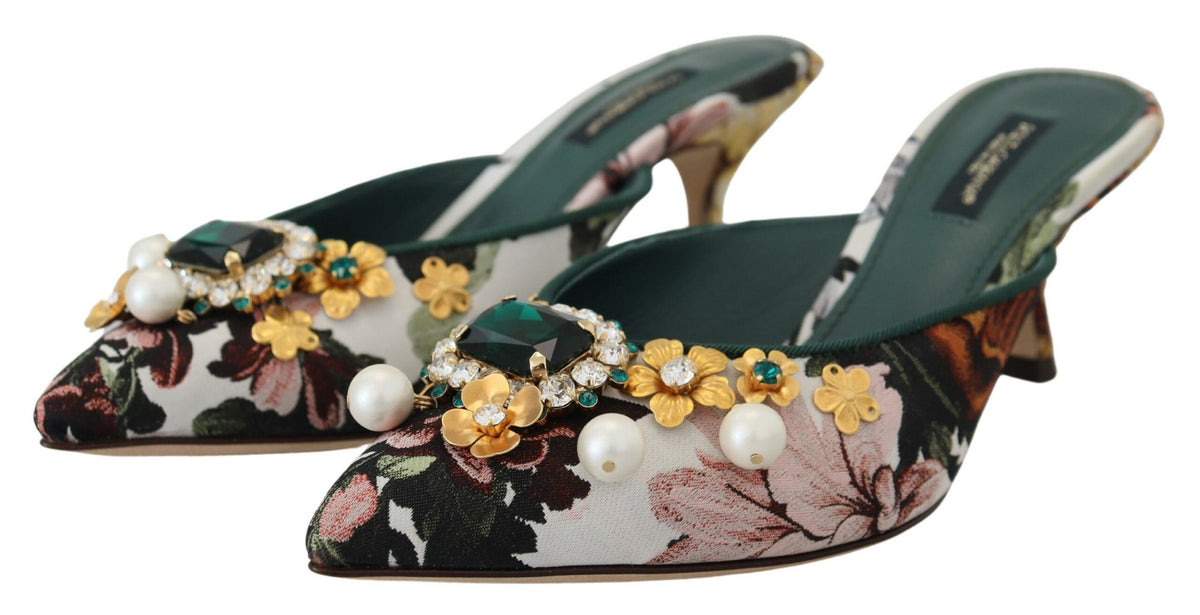 Sandales plates de luxe multicolores Dolce &amp; Gabbana