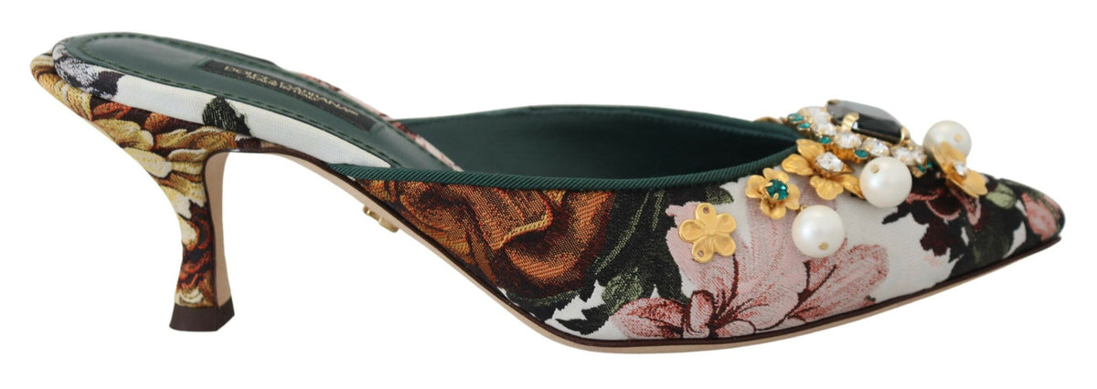 Sandales plates de luxe multicolores Dolce &amp; Gabbana