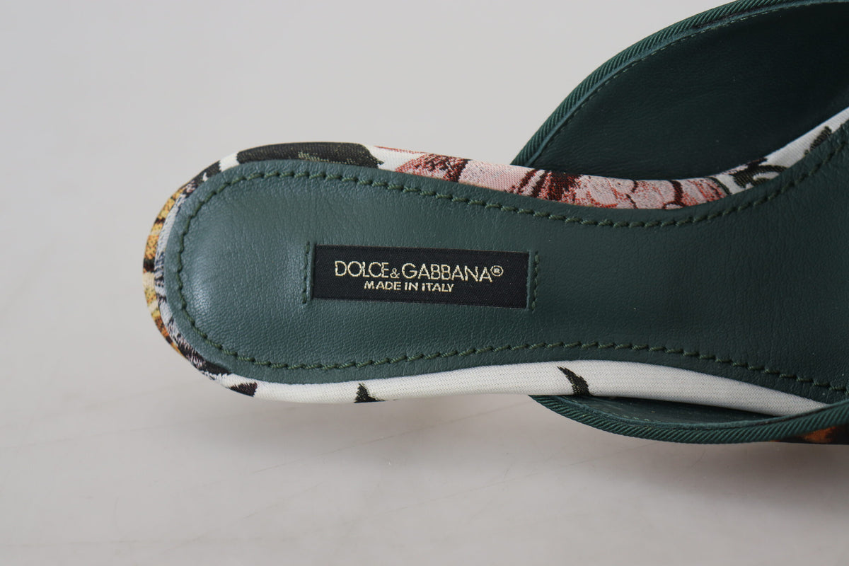 Sandales plates de luxe multicolores Dolce &amp; Gabbana