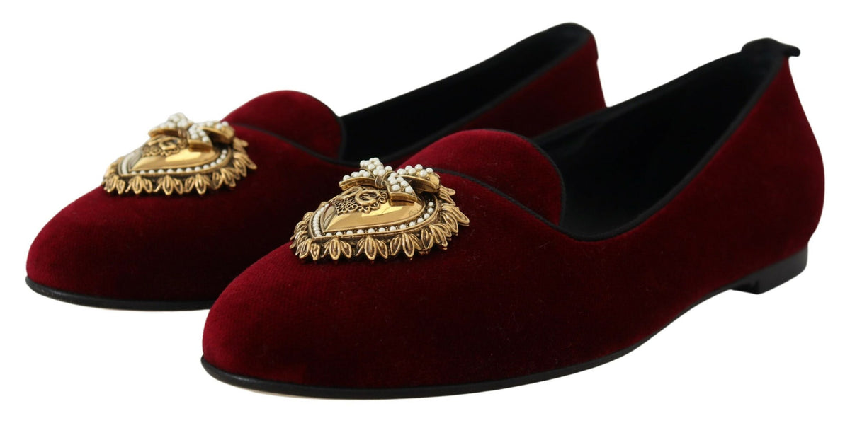 Mocassins en velours bordeaux Devotion de Dolce &amp; Gabbana